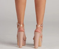 A Little Boost PVC Block Platform Heels