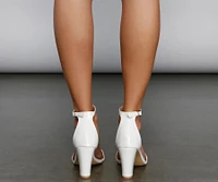 Classic And Sleek Patent Faux Leather Heels