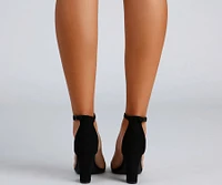 Classic And Sleek Nubuck Block Heels