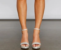 Bring The Glitz Glitter Platform Block Heels