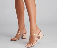 Clear Essentials Square Toe Mules