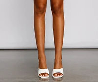 Don't Stop The Party Faux Patent Leather Block Heels