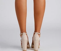 Shine Bright Glitter Mesh Block Heels