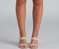 Class Act Nubuck Block Heel Mules
