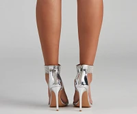 Rhinestone Drip Chrome Stiletto Heels