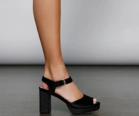The Luxe Life Peep Toe Platform Heels