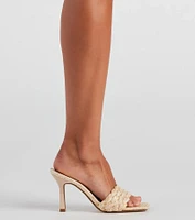 Picnic Basket Raffia Stiletto Mules