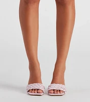 Picnic Basket Raffia Stiletto Mules