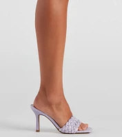 Picnic Basket Raffia Stiletto Mules