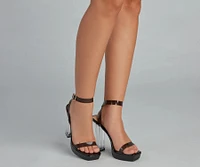 The Glam Life Lucite Platform Heels