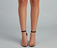 Always Chic PVC Faux Suede Heels