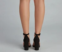 Always Chic PVC Faux Suede Heels
