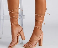 Chic Look Lace-Up Block Heels