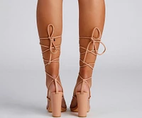 Chic Look Lace-Up Block Heels