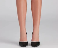 Elevated Glamour Rhinestone Detail Pumps