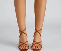 Step Out Faux Leather Block Heels
