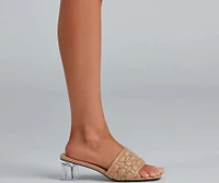 Basket Case Lucite Heel Mules