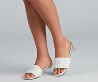 Basket Case Lucite Heel Mules