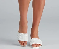 Basket Case Lucite Heel Mules