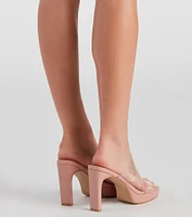 Bar Raised PVC Strap Mules