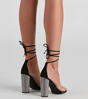 Glam Exit Lace-Up Block Heels