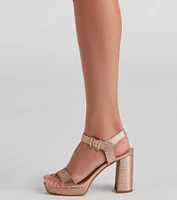 Fab Walking Glitter Platform Heels