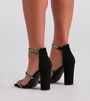 Dazzling Rhinestone Block Heels