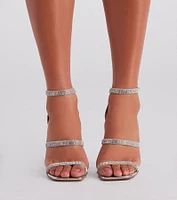 Dazzling Rhinestone Block Heels