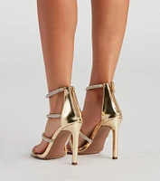 Golden Hour Rhinestone Strap Heels