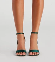 Step Up Satin Block Heels