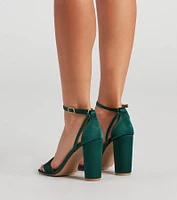 Step Up Satin Block Heels