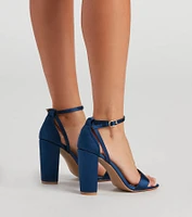 Step Up Satin Block Heels
