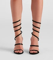 Spiral Rhinestone Stiletto Heels