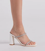 Sparkly Staple Rhinestone Mules