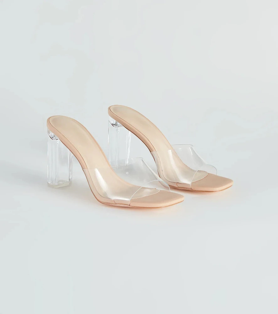 A Touch Of Chic Clear-Heel Mules