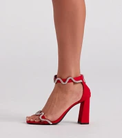 Style Swerve Rhinestone Block Heels