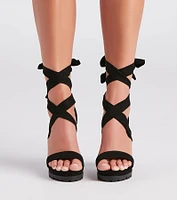 The Name Of Lug Lace-Up Platform Heels