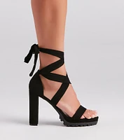 The Name Of Lug Lace-Up Platform Heels