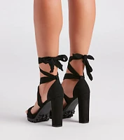 The Name Of Lug Lace-Up Platform Heels