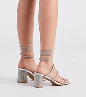 Spring Into Rhinestone Block Heels