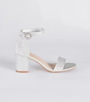 Party Partner Glitter Rhinestone Buckle Heels