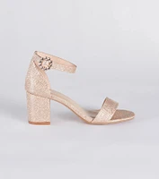 Party Partner Glitter Rhinestone Buckle Heels