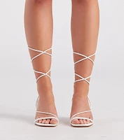 Stylish Moves Lace-Up Strappy Block Heels