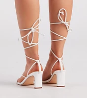 Stylish Moves Lace-Up Strappy Block Heels