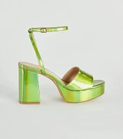 Just Like That Chrome Platform Heels