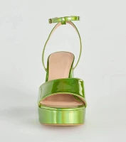 Just Like That Chrome Platform Heels