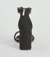 Style Swerve Rhinestone Block Heels