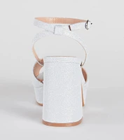 Time To Shine Glitter Platform Heels
