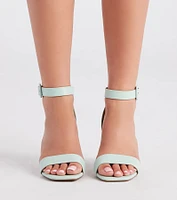 Timeless Treasure Faux Leather Low Block Heels