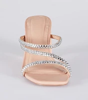 Step Out Sparkle Rhinestone Low-Heel Mules